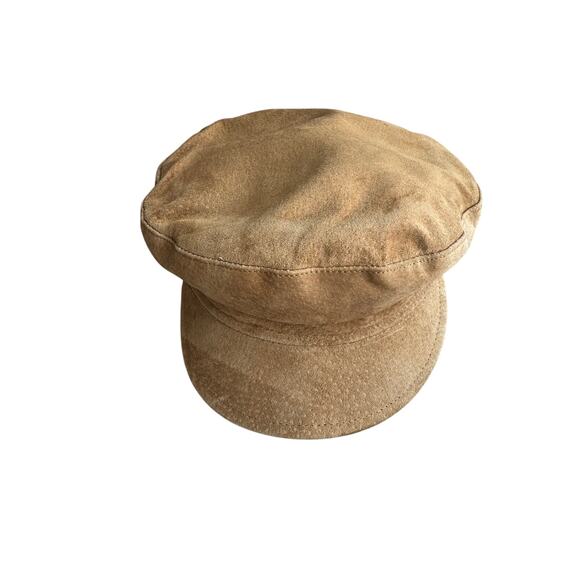 Vintage Leather Suede Beret Newsboy Gatsby Hat from Olive Qique Made in USA EUC - Picture 3 of 10